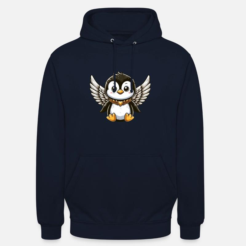 Süßer Pinguin Engel Comic Design - Unisex Hoodie - Navy