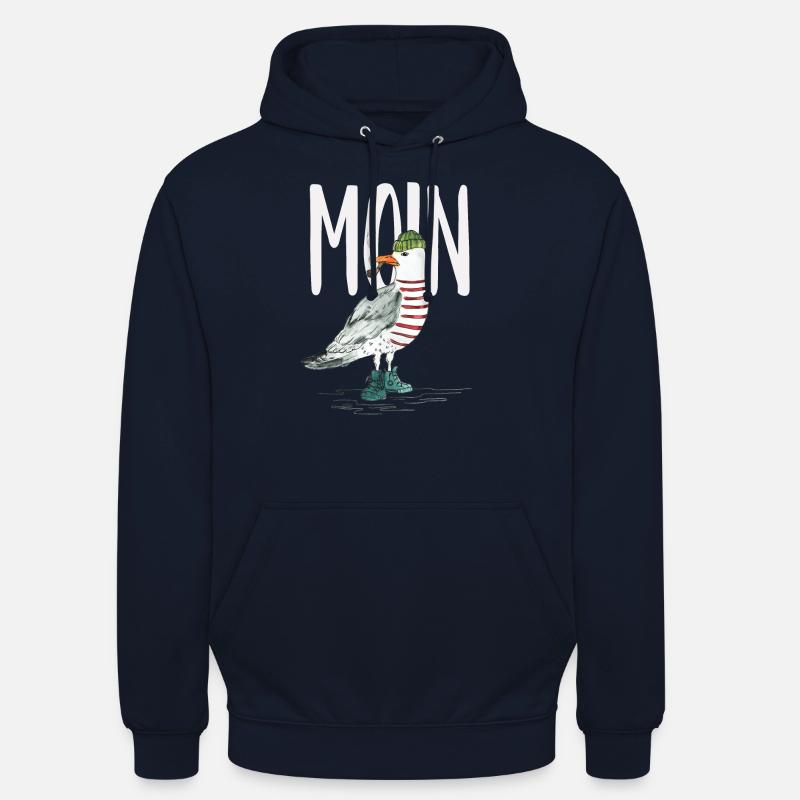 PLATTDEUTSCHER SPRUCH MIT MÖWE - Unisex Hoodie - Navy