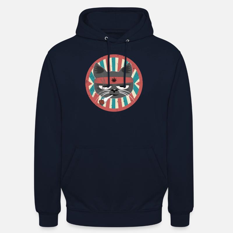 Chat avec articulation - Sweat-shirt à capuche unisexe - marine