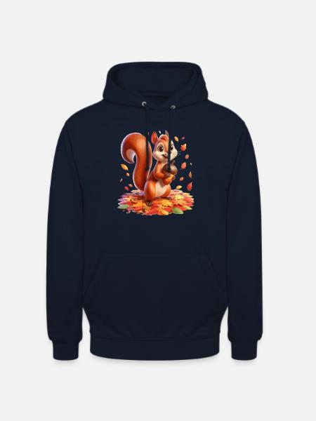 Eichhörnchen im Herbst - Unisex Hoodie - Navy