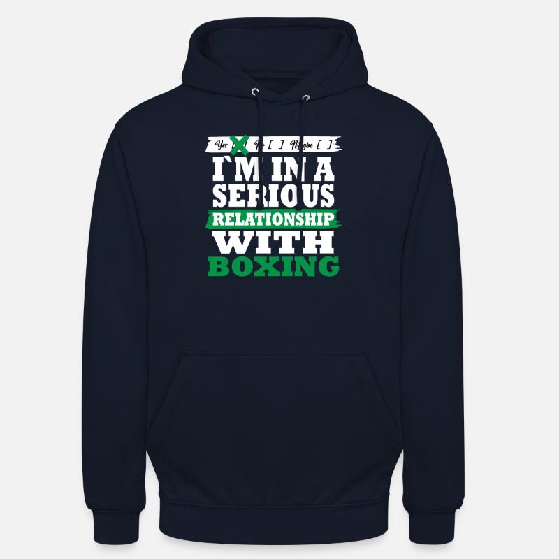 Boxe Ma relation sérieuse drôle - Sweat-shirt à capuche unisexe - marine