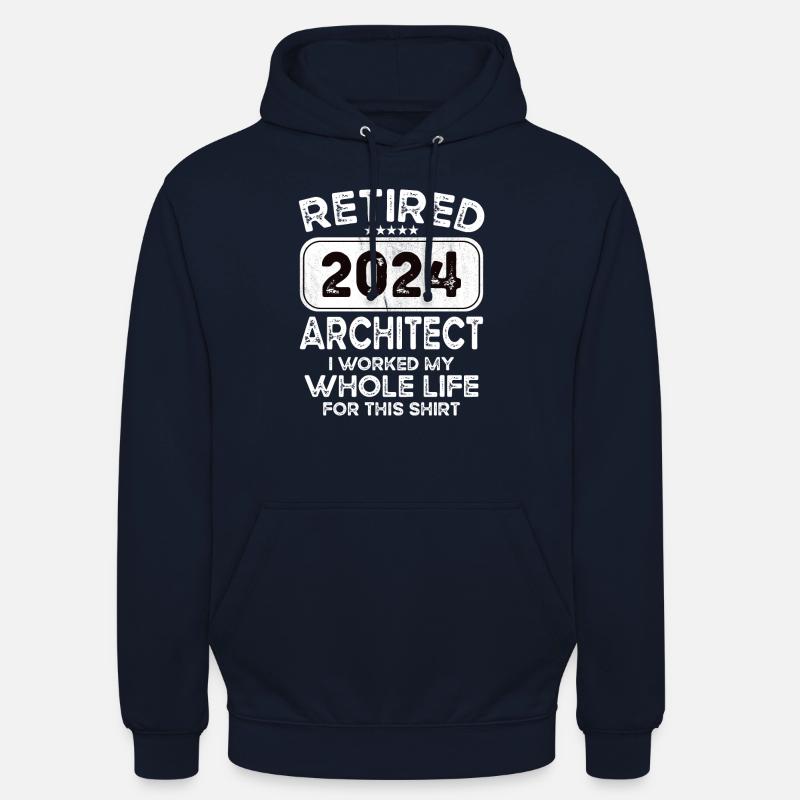 Architecte retraité 2024 - Sweat-shirt à capuche unisexe - marine