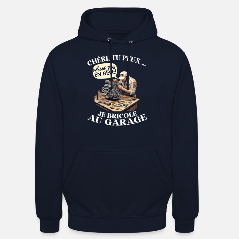 meme pas en reve je bricole - Sweat-shirt à capuche unisexe - marine
