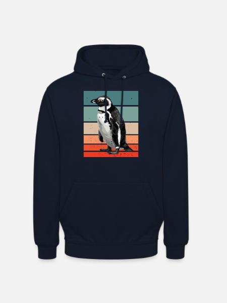 Penguin Retro - Unisex Hoodie - Navy
