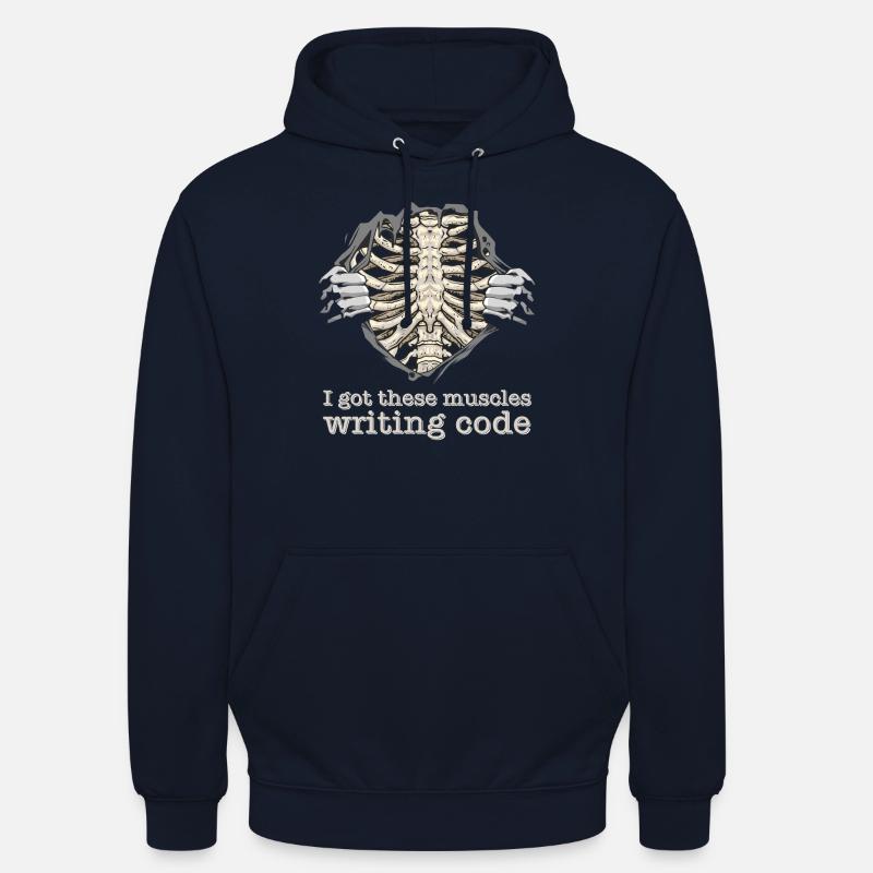 I Got These Muscles Writing Code for Nerd Geek - Unisex Hoodie - navy