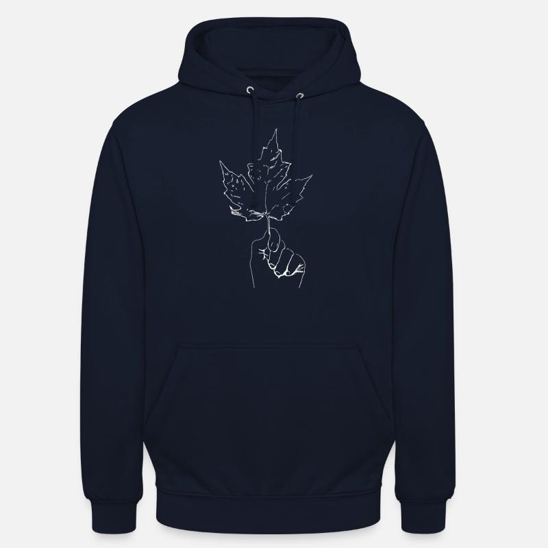 Feuille d'érable main - Sweat-shirt à capuche unisexe - marine