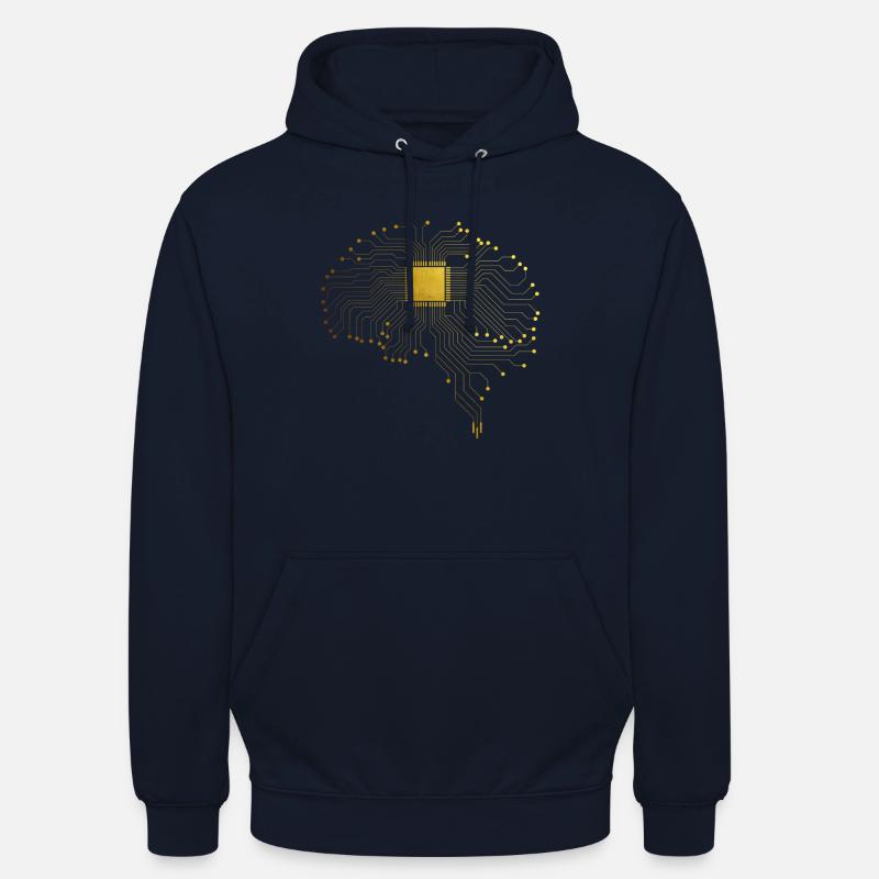 CPU brain computer nerd geek computer scientist - Unisex Hoodie - navy
