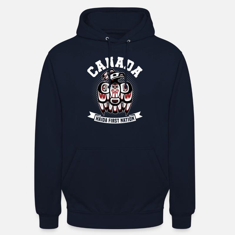 Canada Natives Haida « Eagle » - Sweat-shirt à capuche unisexe - marine
