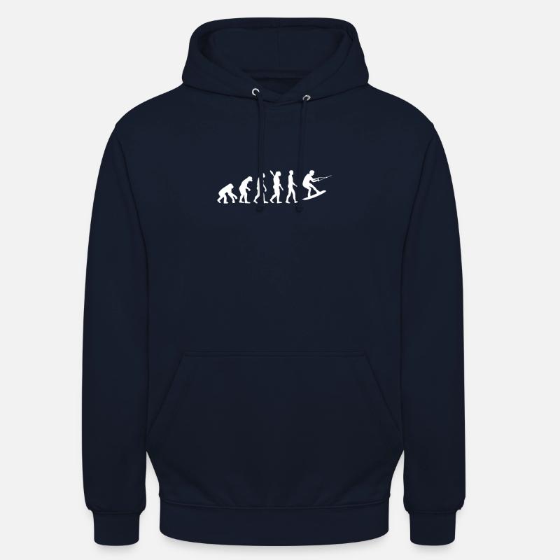Wakeboard - évolution de l'homme - Sweat-shirt à capuche unisexe - marine