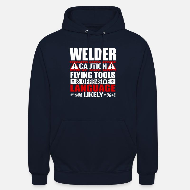 Welder Caution Flying Tools - Unisex Hoodie - navy