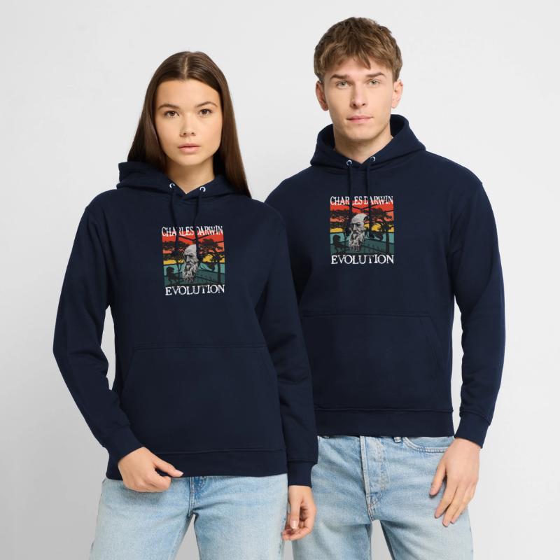 Charles Darwin Evolution textile gift idea Unisex Hoodie