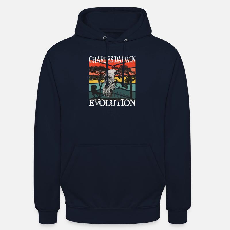 Charles Darwin Evolution textile gift idea - Unisex Hoodie - navy
