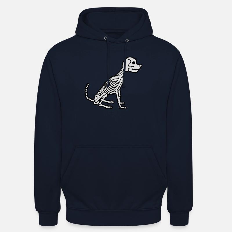 Conception de chien squelette d’Halloween - Sweat-shirt à capuche unisexe - marine