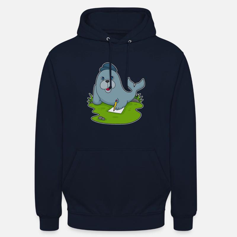 Papier crayon scellé - Sweat-shirt à capuche unisexe - marine