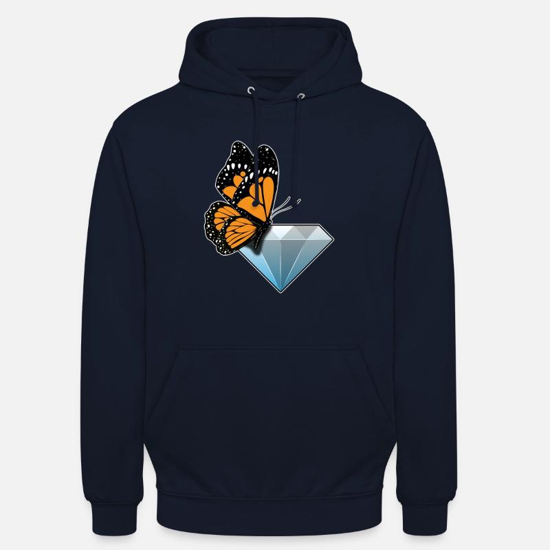 Diamant papillon - Sweat-shirt à capuche unisexe - marine