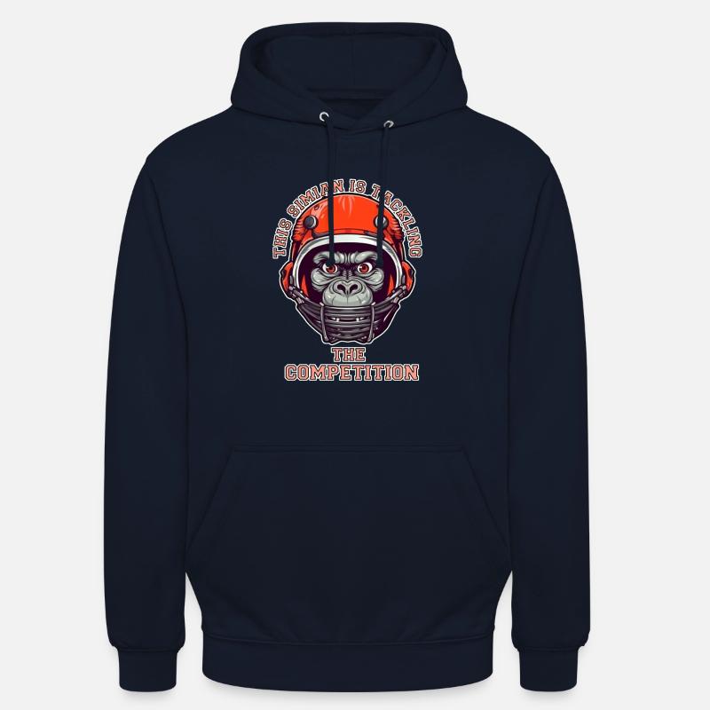 self-confident monkey accepts the challenge - Unisex Hoodie - navy