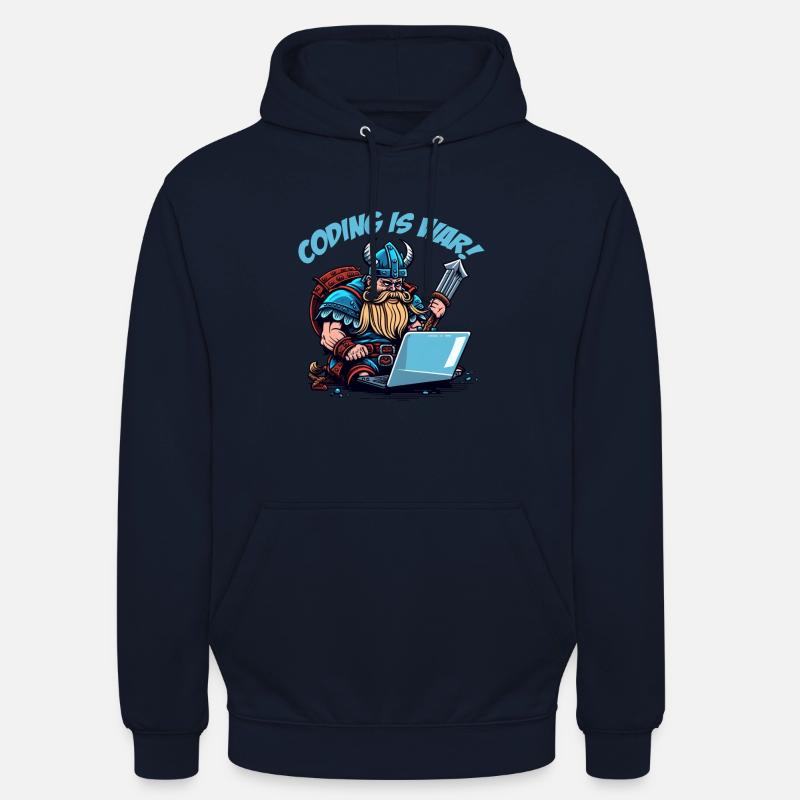 "Coding is war" Vikings - Unisex Hoodie - navy