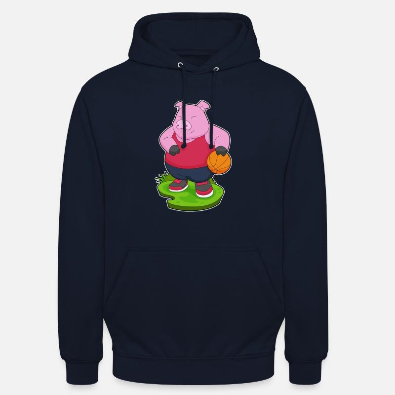 Cochon Basketteur Basketteur - Sweat-shirt à capuche unisexe - marine