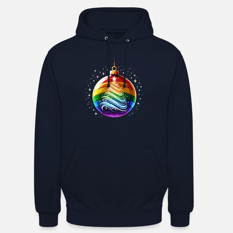 Regenbogen Weihnachtskugel - Unisex Hoodie - Navy