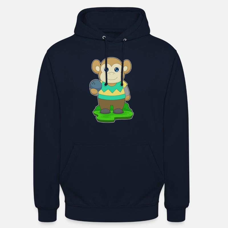 Affe Bowling Bowlingkugel - Unisex Hoodie - Navy