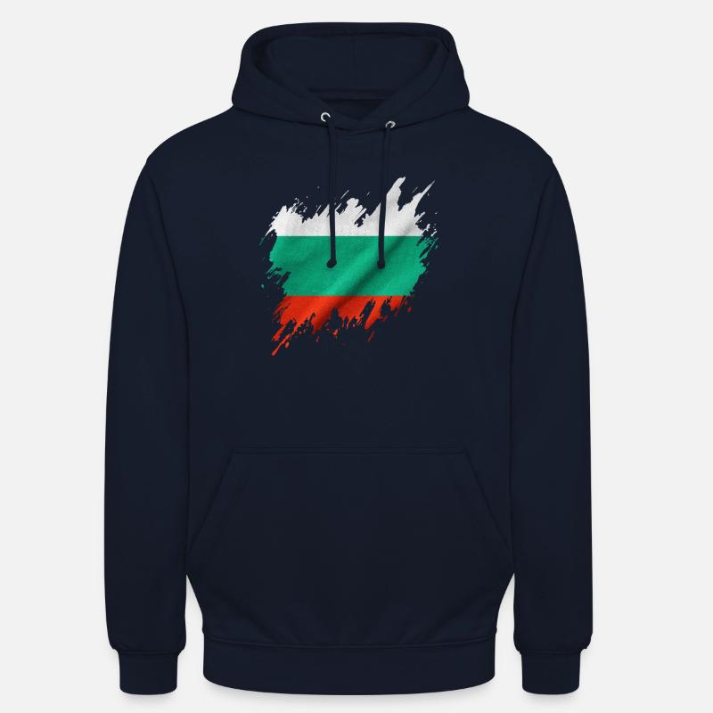 Drapeau bulgare, style déchiré - Sweat-shirt à capuche unisexe - marine