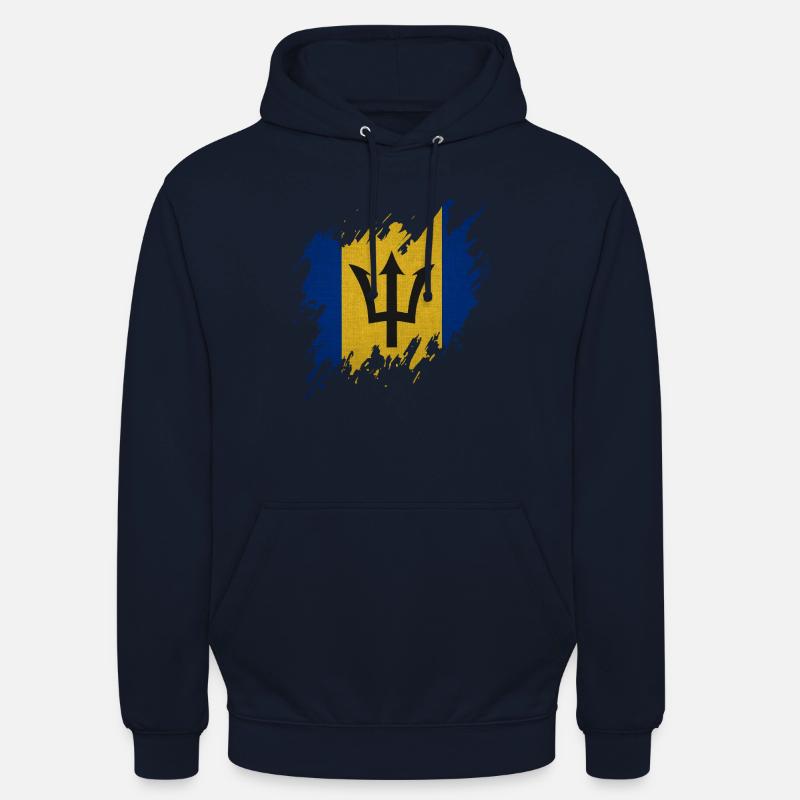 Drapeau de la Barbade, style déchiré - Sweat-shirt à capuche unisexe - marine