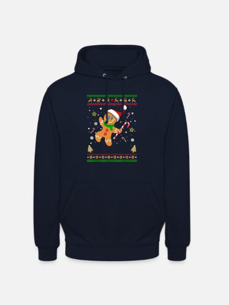 Hässliches Weihnachtspullover Lebkuchenmann Lustiges Geschenk - Unisex Hoodie - Navy