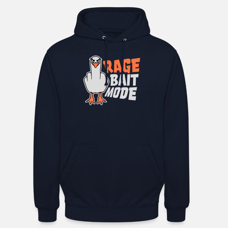 Rage Bait Mode Måge Fugl Grim Sjov Provokation - Luvtröja unisex - marinblå