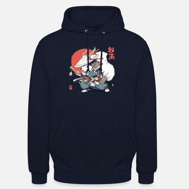 Samurai-Eichhörnchen, japanischer Krieger, Ukiyo-e-Stil Su - Unisex Hoodie - Navy