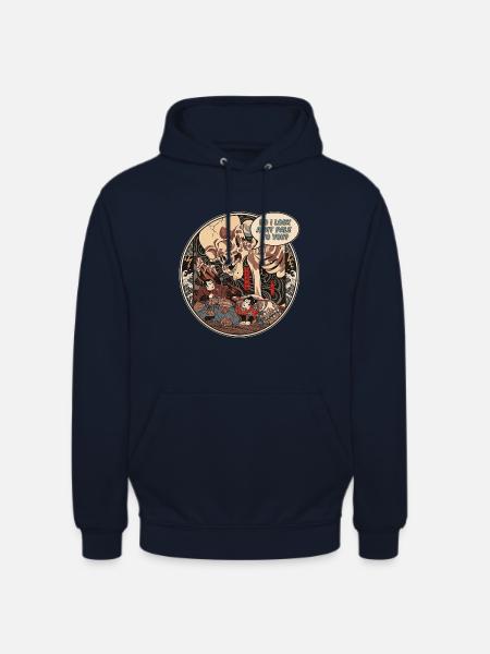 Japanese Skeleton Ukiyo-e Kuniyoshi Parody - Unisex Hoodie - Navy
