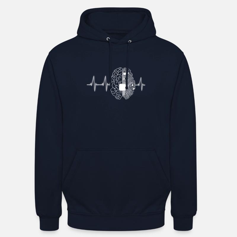 Programmierliebhaber Programmierer Heartbeat Design - Unisex Hoodie - Navy