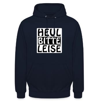 Heul leise, Geschenk, Geschenkidee, Spruch - Unisex Hoodie - Navy - Vorne - Alina (178cm) & Michal (187cm)