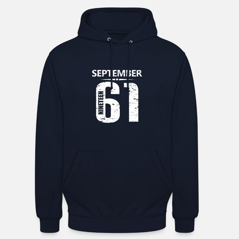 Numéro de septembre 1961 - Sweat-shirt à capuche unisexe - marine