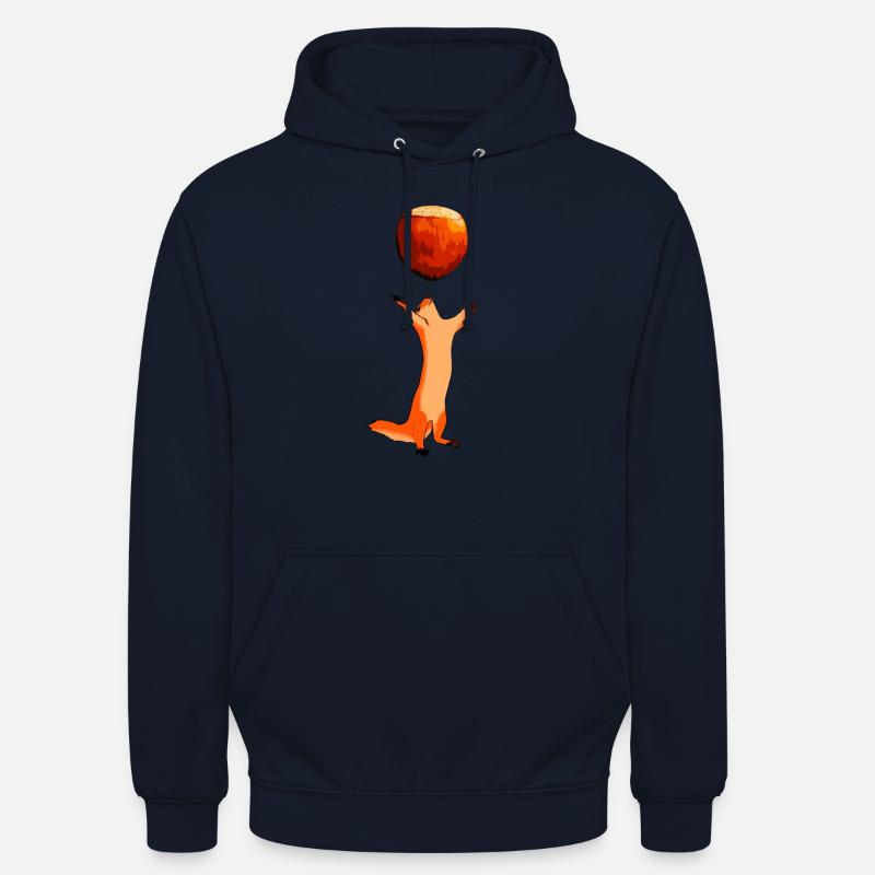 Squirrel juggles with hazelnut present - Unisex Hoodie - navy