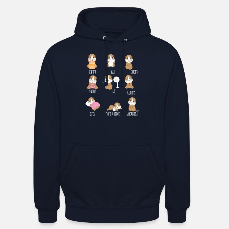 Cochon d'Inde - cochons d'Inde - émotions - émoticône - Sweat-shirt à capuche unisexe - marine