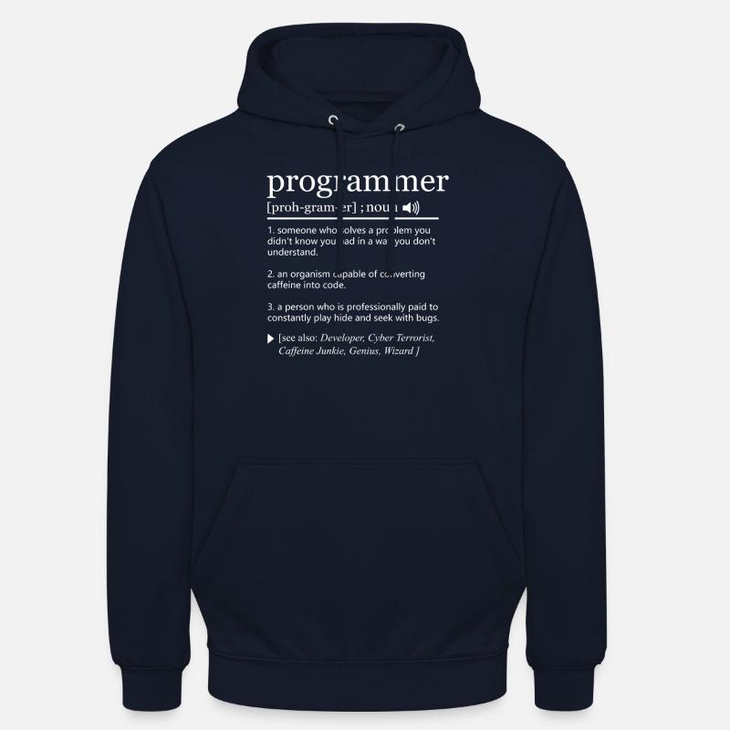 Définition du programmeur - Sweat-shirt à capuche unisexe - marine