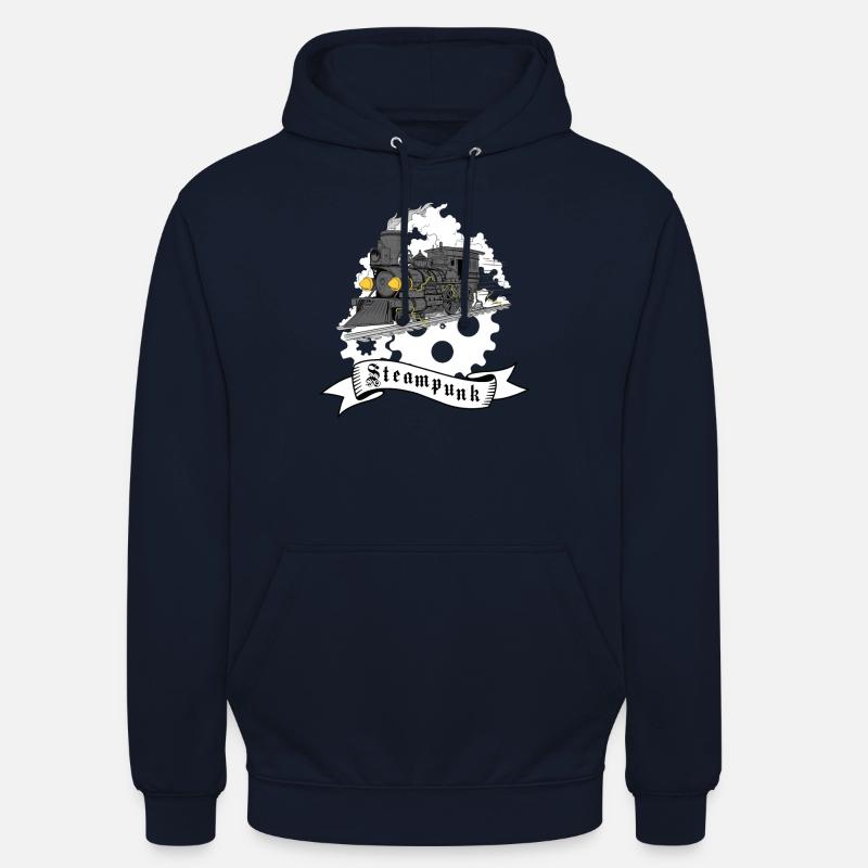 Train à vapeur Steampunk - Sweat-shirt à capuche unisexe - marine