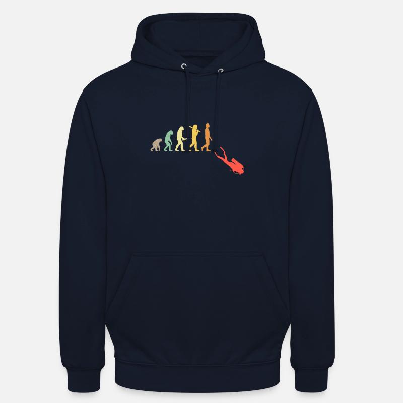 Retro Diving Evolution Gift - Unisex Hoodie - navy