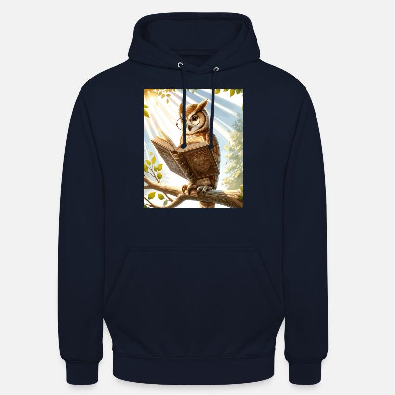 Lesende Eule - Unisex Hoodie - Navy
