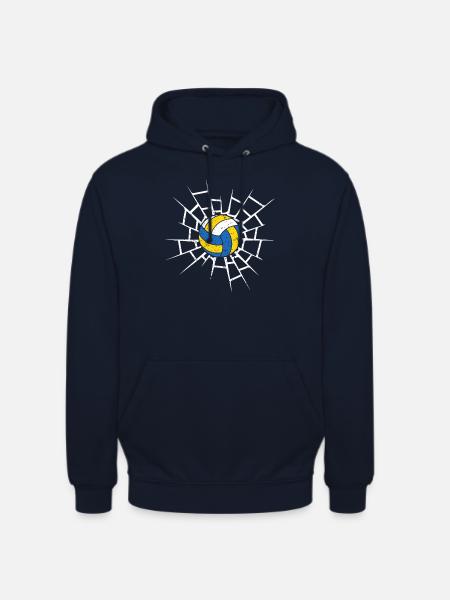 Volleyball Breaking Through - Unisex Hoodie - navy