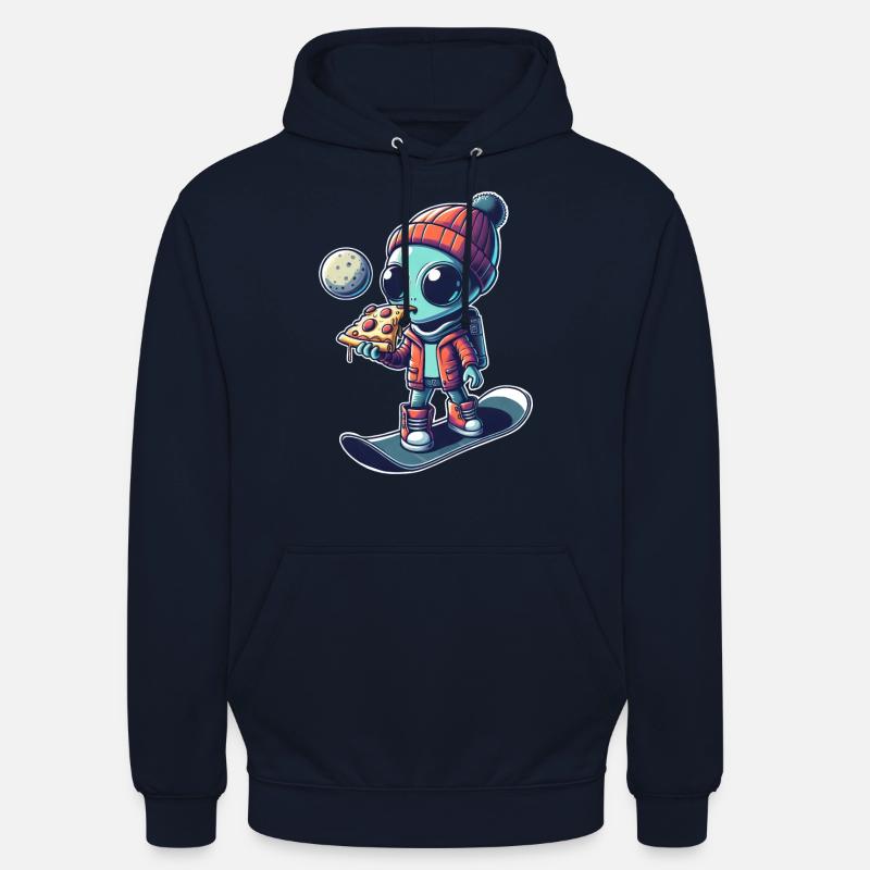 Mignon Comic Alien Snowboard Snowboarder - Sweat-shirt à capuche unisexe - marine
