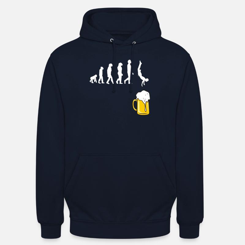 évolution bière - Sweat-shirt à capuche unisexe - marine