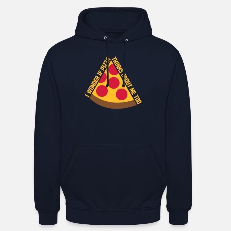 La pizza pense à moi - Sweat-shirt à capuche unisexe - marine