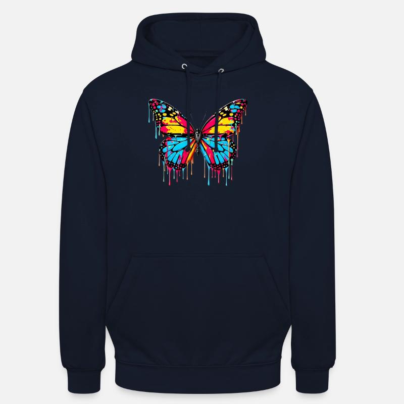 Papillon - Sweat-shirt à capuche unisexe - marine