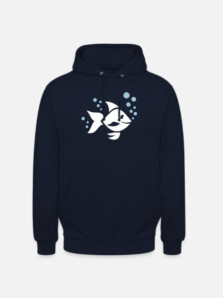 Poisson - Sweat-shirt à capuche unisexe - marine