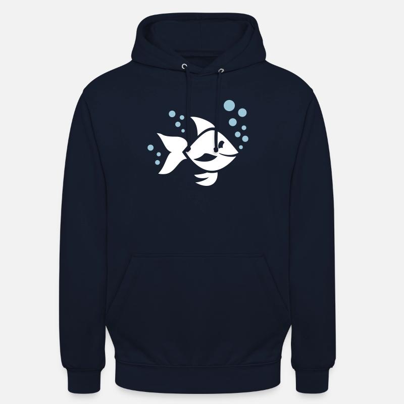 Poisson - Sweat-shirt à capuche unisexe - marine