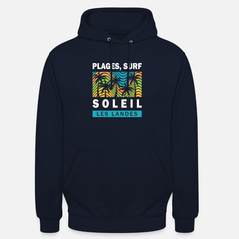 048s PLAGES SURF SOLEIL - Sweat-shirt à capuche unisexe - marine