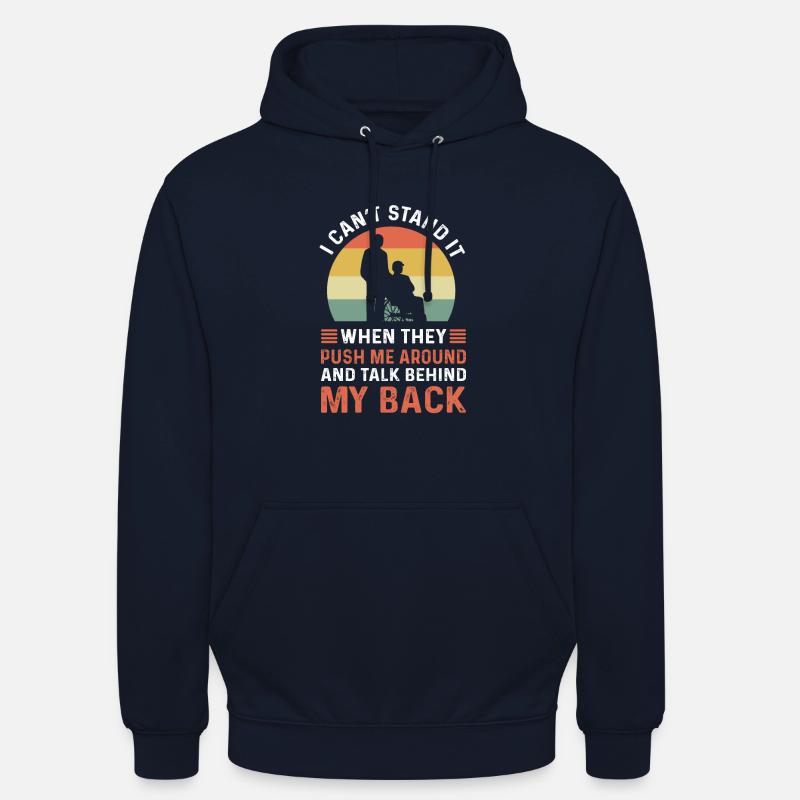 Rollstuhl. Überlebender Einer Amputation. - Unisex Hoodie - Navy