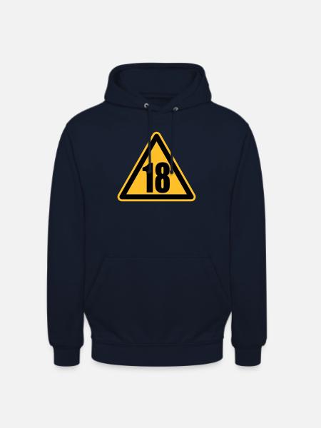 Warning 18 | Achtung 18 - Unisex Hoodie - navy