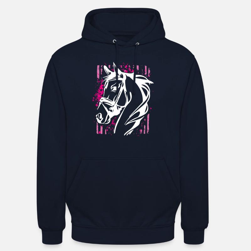 Graffiti-Stil Pferd mit Pinkem Farbsplash - Unisex Hoodie - Navy